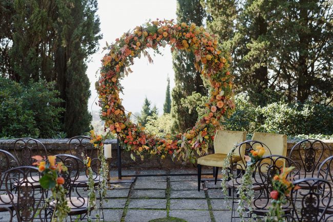 Boda en la Baronia Arco floral
